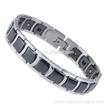 Black and original color titanium germanium bracelet for men